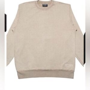 NWT HSTRY By NAS Unisex Sand/Cream Crew Neck Mineral Wash Sweatshirt - 2XL